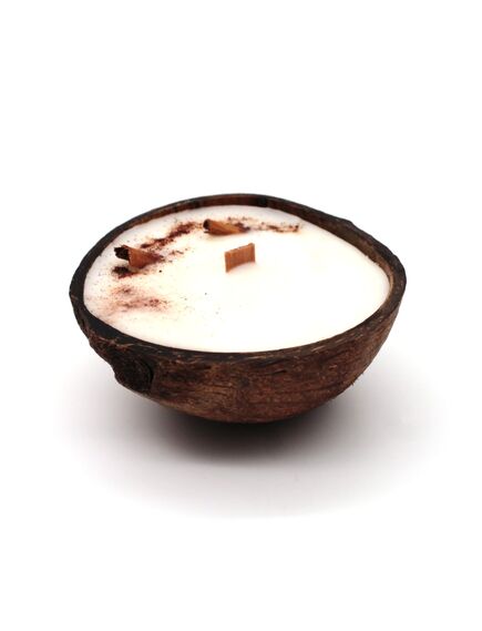 Свеча в кокосе "TIME HEAT" Синнамон, 130 мл , изображение 2