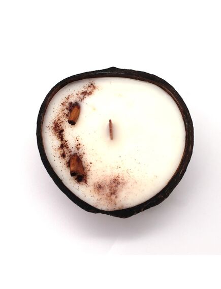 Свеча в кокосе "TIME HEAT" Синнамон, 130 мл , изображение 3