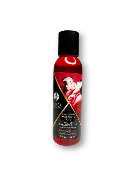 Съедобное интимное массажное масло с разогревающим эффектом "Пылающая вишня" 60ml 
