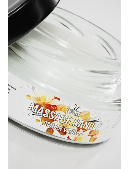 Натуральное твердое массажное масло SGAN с кокосовым воском и эфирными маслами "Амбра ваниль" , изображение 3