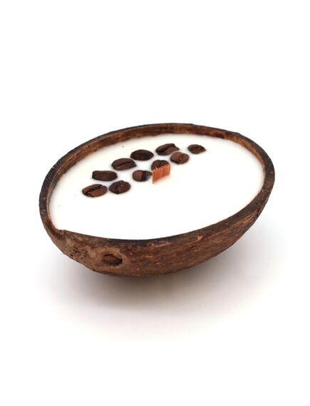 Свеча в кокосе "TIME HEAT" Кофейный крем, 130 мл , изображение 2