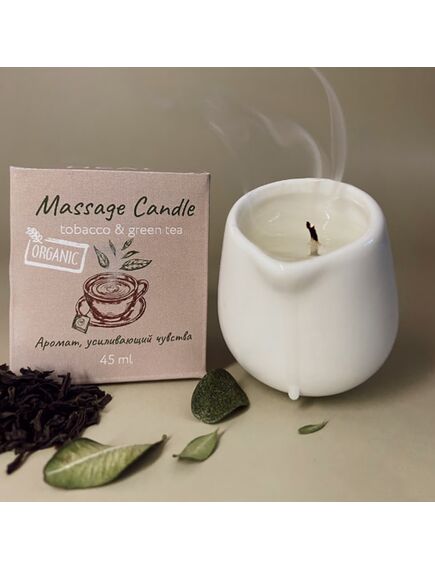Массажная свеча "TIME HEAT" Табак & Зелёный чай, 45 мл , изображение 2