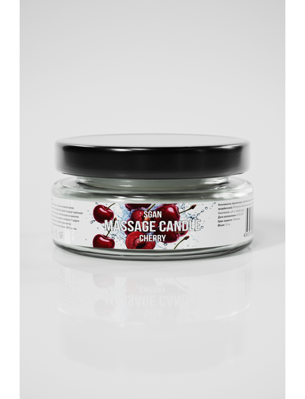 Натуральное твердое массажное масло SGAN с кокосовым воском и эфирными маслами "Спелая вишня" 
