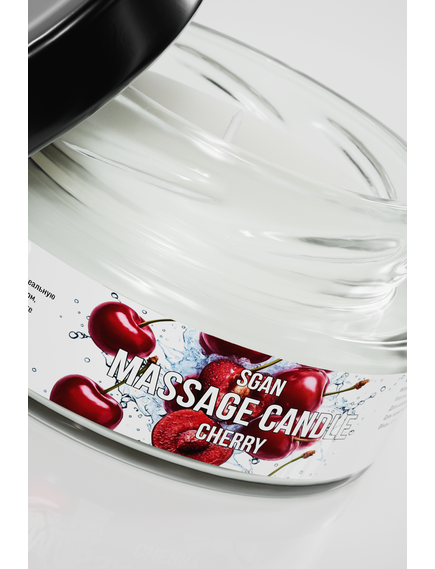 Натуральное твердое массажное масло SGAN с кокосовым воском и эфирными маслами "Спелая вишня" , изображение 3