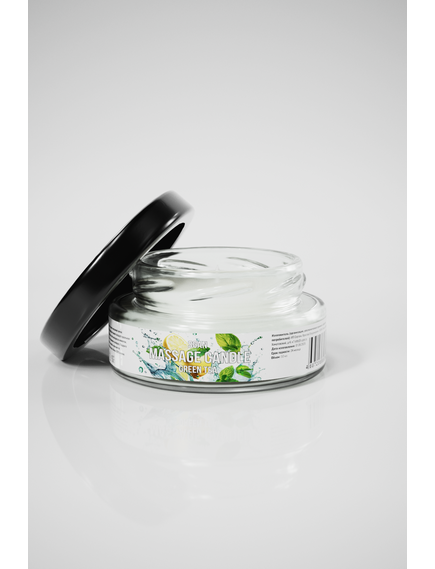 Натуральное твердое массажное масло SGAN с кокосовым воском и эфирными маслами "Зеленый чай" 50мл , изображение 2