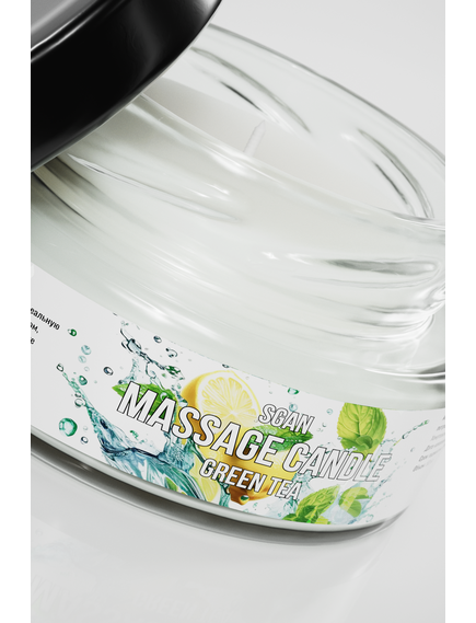 Натуральное твердое массажное масло SGAN с кокосовым воском и эфирными маслами "Зеленый чай" 50мл , изображение 3