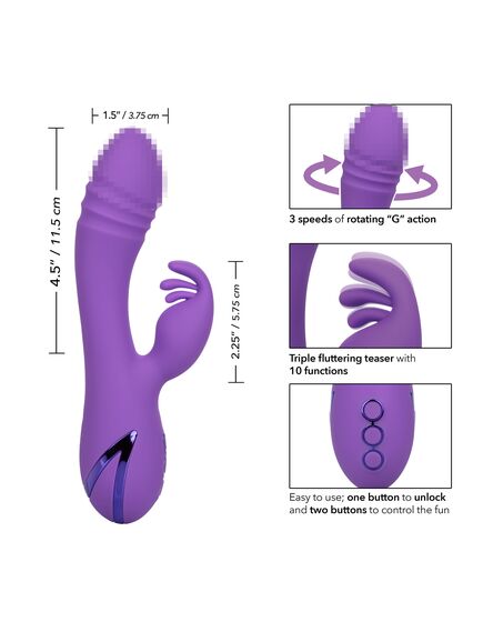 Вибромассажер-кролик с ротацией West Coast Wave Rider , изображение 5