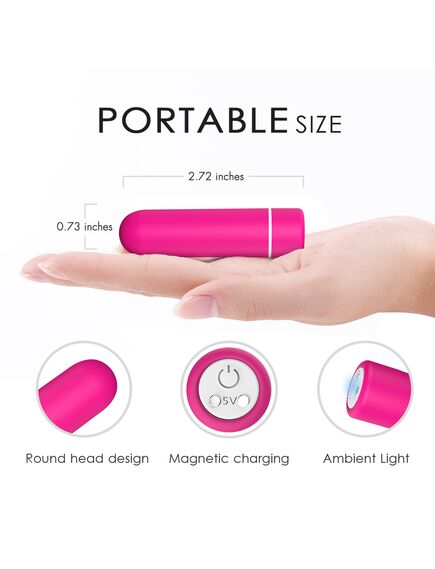 Вибропуля розовая перезаряжаемая с пультом д\у "SEED RCT" , изображение 3