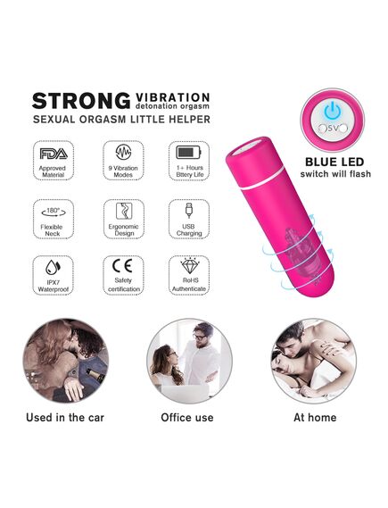 Вибропуля розовая перезаряжаемая с пультом д\у "SEED RCT" , изображение 6