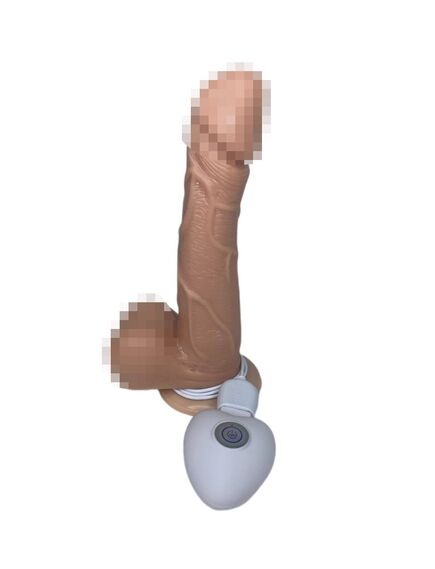 Реалистичный фаллоимитатор с ротацией на присоске с пультом на проводе , изображение 2