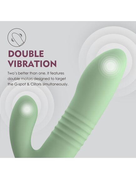 Вибратор с клиторальным отростком и возвратно-поступательными движениями "Hailey" , изображение 2