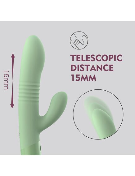 Вибратор с клиторальным отростком и возвратно-поступательными движениями "Hailey" , изображение 4