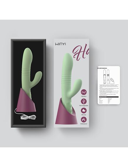 Вибратор с клиторальным отростком и возвратно-поступательными движениями "Hailey" , изображение 6