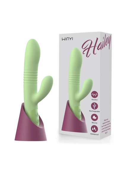 Вибратор с клиторальным отростком и возвратно-поступательными движениями "Hailey" , изображение 7