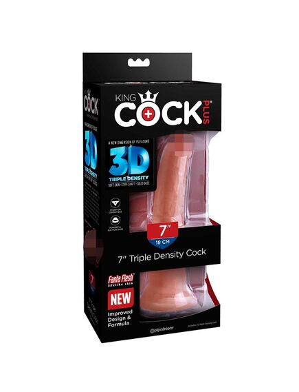 Фаллоимитатор на присоске King Cock Plus 7 Triple Density Cock , изображение 3