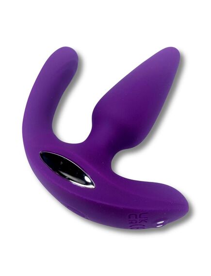 Вибромассажер для анально-вагинальной стимуляции фиолетового цвета с пультом Д/У "MEDEA-RCT" , изображение 2