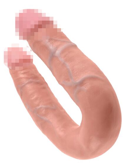 Двусторонний дилдо среднего размера телесный King Cock U-Shaped Medium Double Trouble Flesh 