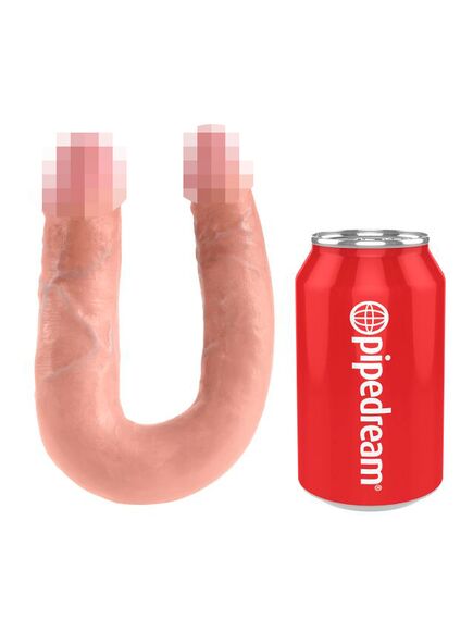 Двусторонний дилдо среднего размера телесный King Cock U-Shaped Medium Double Trouble Flesh , изображение 2