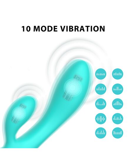 Вибратор кролик "Havana" бирюзовый , изображение 2