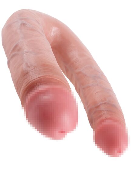 Фаллоимитатор на присоске U-Shaped Large Double Trouble телесный King Cock , изображение 3