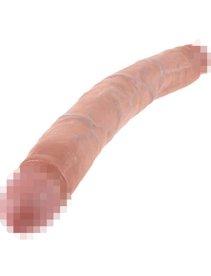 Фаллоимитатор двухголовый 12" Slim Double Dildo тонкий – телесный , изображение 2