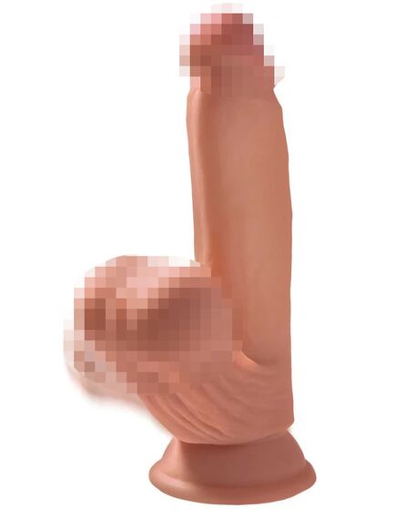 УЦЕНКА (Деформирована присоска) фаллоимитатор 7 Triple Density с подвижной мошонкой 17,8 см. , изображение 2