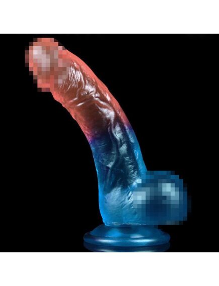 Фаллоимитатор DazzlesStuds 8 сине-розовый , изображение 3