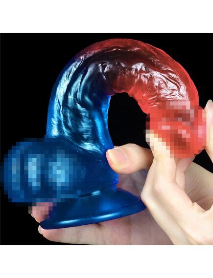 Фаллоимитатор DazzlesStuds 8 сине-розовый , изображение 4