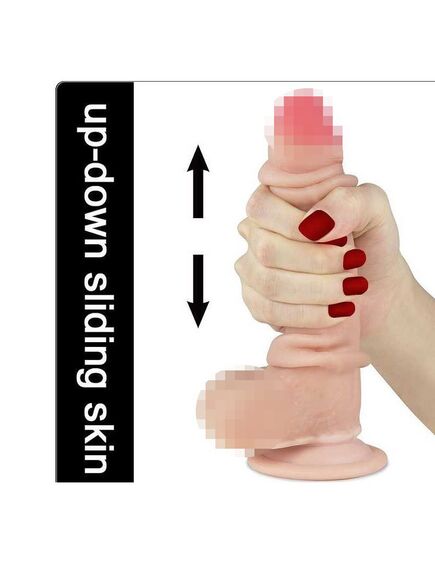 Фаллоимитатор Sliding-Skin с подвижной кожей 17,7 , изображение 4