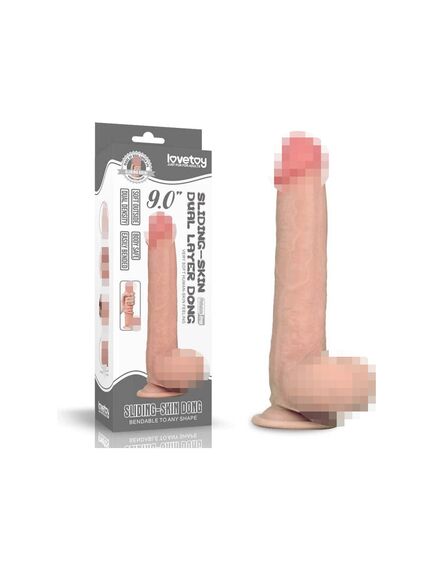Фаллоимитатор Sliding-Skin с подвижной кожей 22,8см , изображение 4