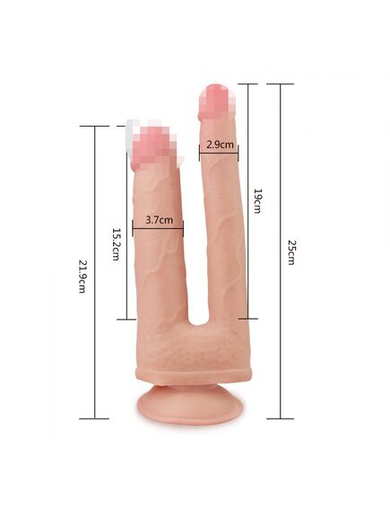 Двойной гнущийся фаллоимитатор реалистик 19,8см , изображение 4