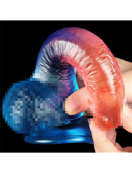 Фаллоимитатор DazzlesStuds 7.5 сине-розовый , изображение 10