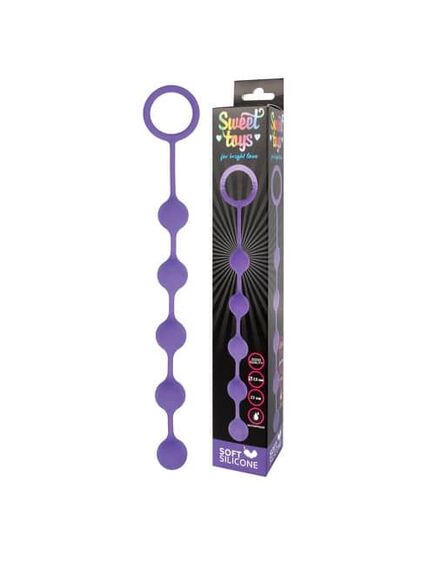 Анальная цепочка с кольцом-ограничителем 