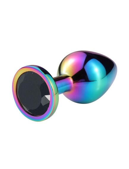 Анальная пробка с черным кристаллом L 