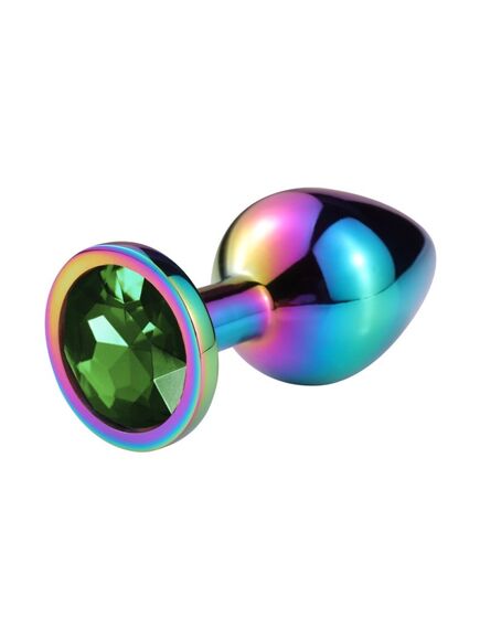 Анальная пробка с зеленым кристаллом L 