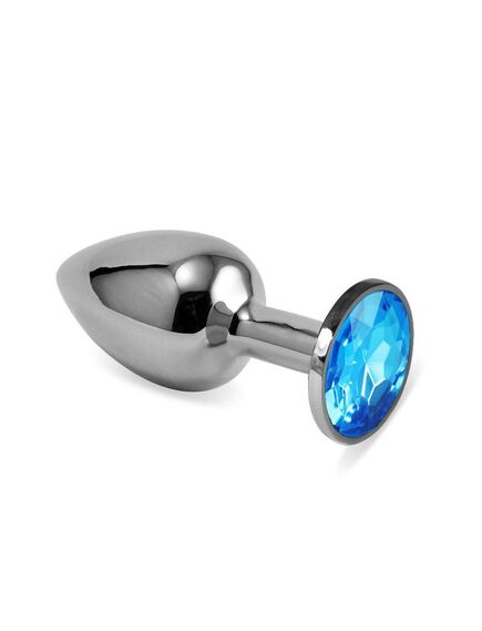 Анальная пробка с голубым кристаллом, M 