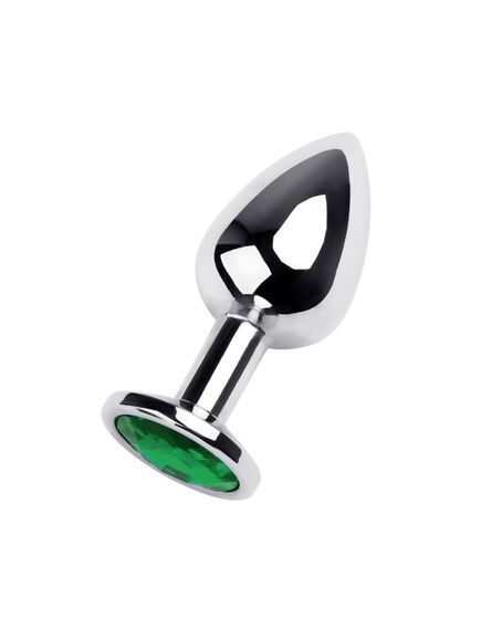 Анальная пробка с зелёным кристаллом, М 