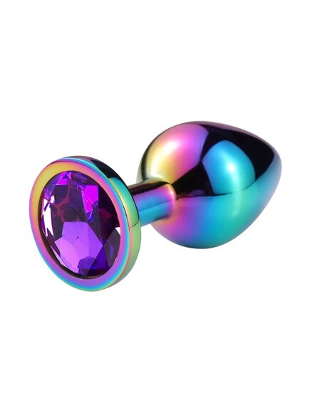 Анальная пробка с фиолетовым кристаллом, S 