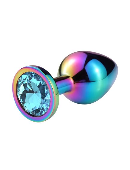 Анальная пробка с голубым кристаллом, М 
