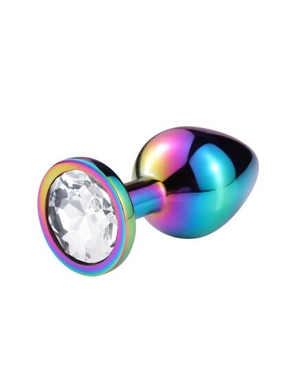 Анальная пробка с прозрачным кристаллом, L 