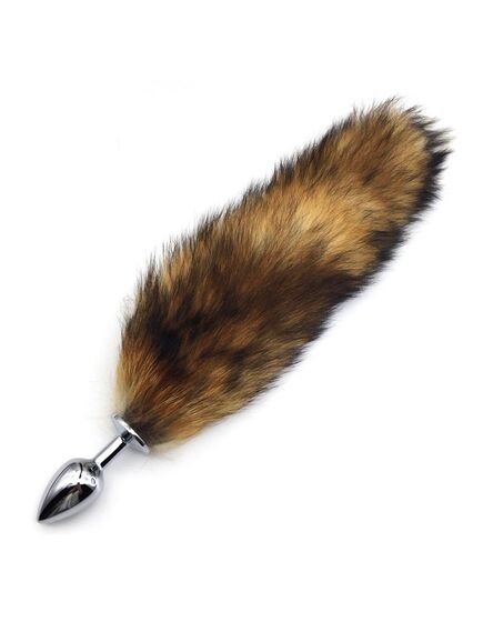 Анальная пробка с рыжим лисьим хвостом, S , изображение 3