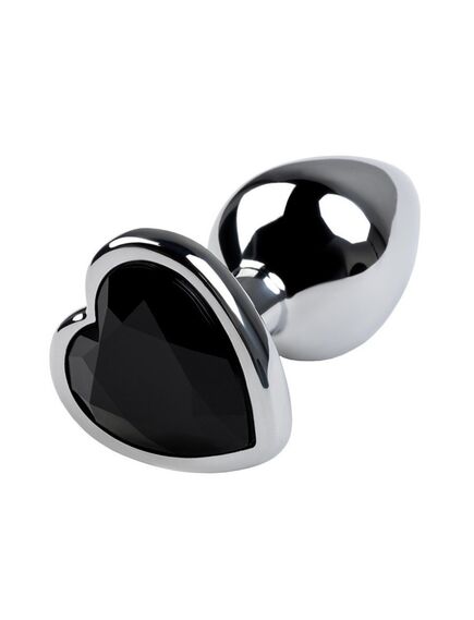 Анальная пробка черная страза, L 