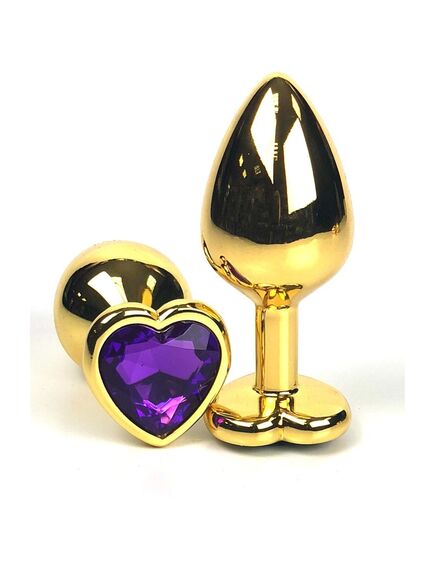 Анальная пробка с фиолетовым кристаллом, сердце, S 