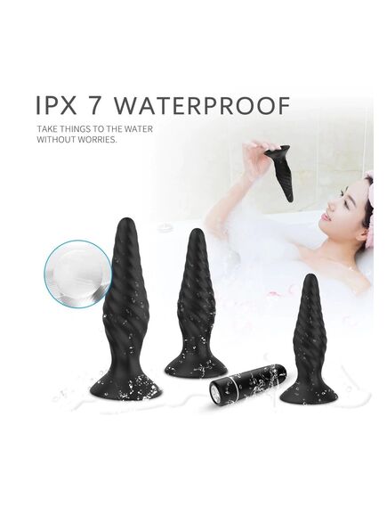 Набор анальных пробок с вибратором Creams-RCT с пультом д\у , изображение 2