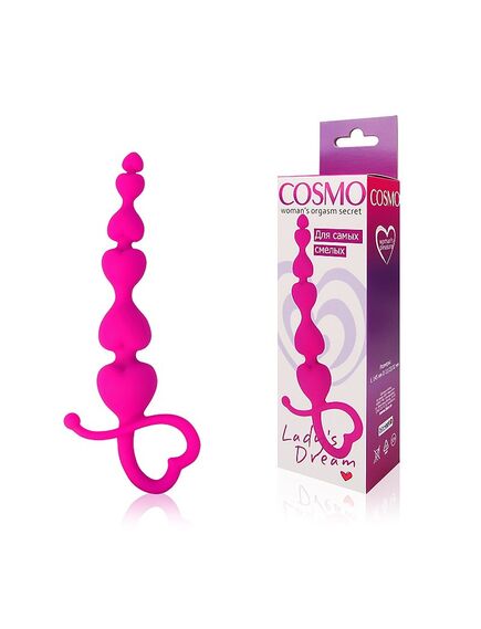 ЦЕПОЧКА АНАЛЬНАЯ цвет розовый, L 145 мм D 11x23x32 мм , изображение 3