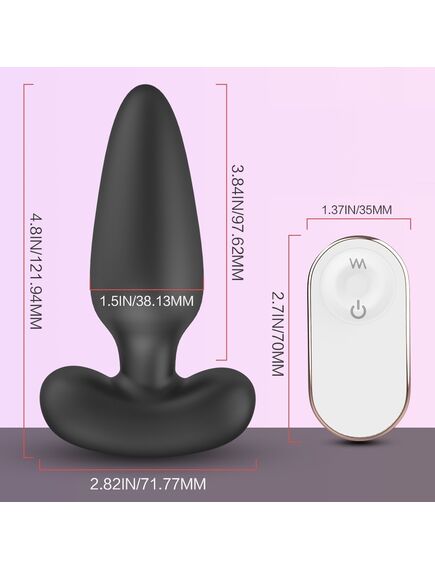 Анальная пробка с вибрацией Albert-RCT с пультом , изображение 3