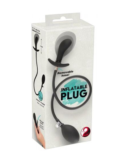 Черная анальная втулка с грушей для накачивания - 8 см. , изображение 2