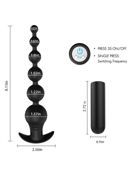 Анальная цепочка с вибрацией "Tower" , изображение 3