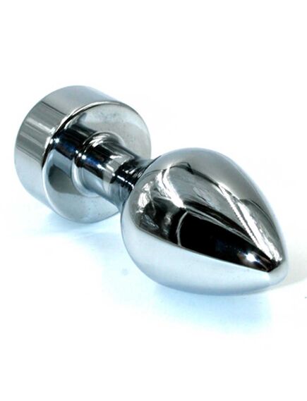 Серебряная анальная пробка с объемным темно-зеленым кристаллом (Small) , изображение 2