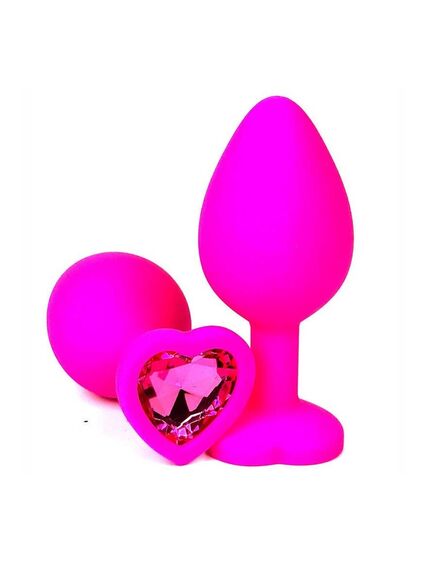 Анальная пробка розовый силикон розовая страза 7см/2,8см 